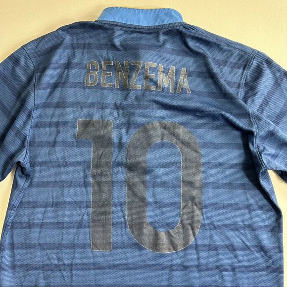 Nike 2012 France Authentic Home Match Player Issue Kit Shirt Jersey Benzema SZ M - Picture 3 of 14